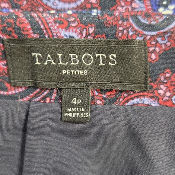 Talbots Petites Paisley Mini Skirt - Blue and Pink Size 4 - Picture 4 of 4